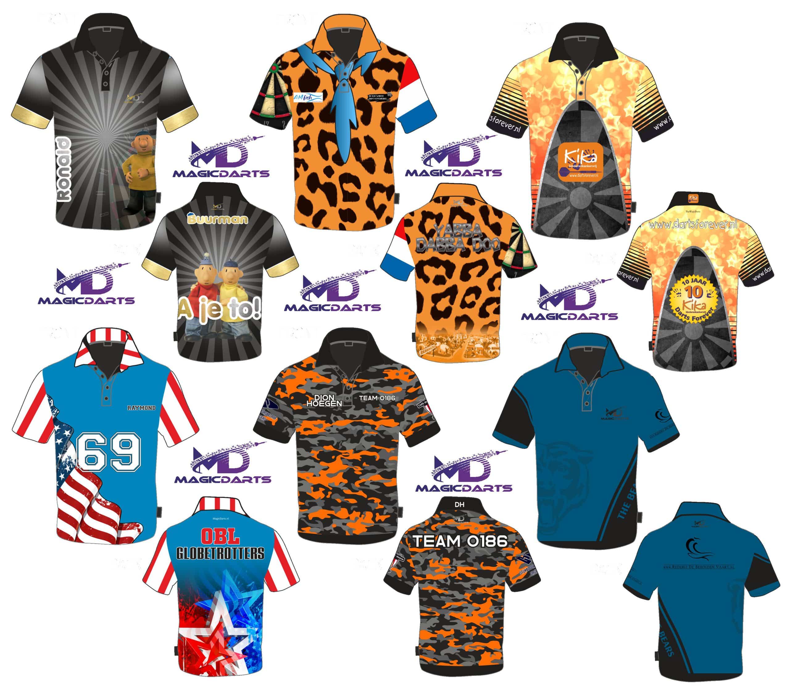 Eigen ontwerp dart shirt sublimatie