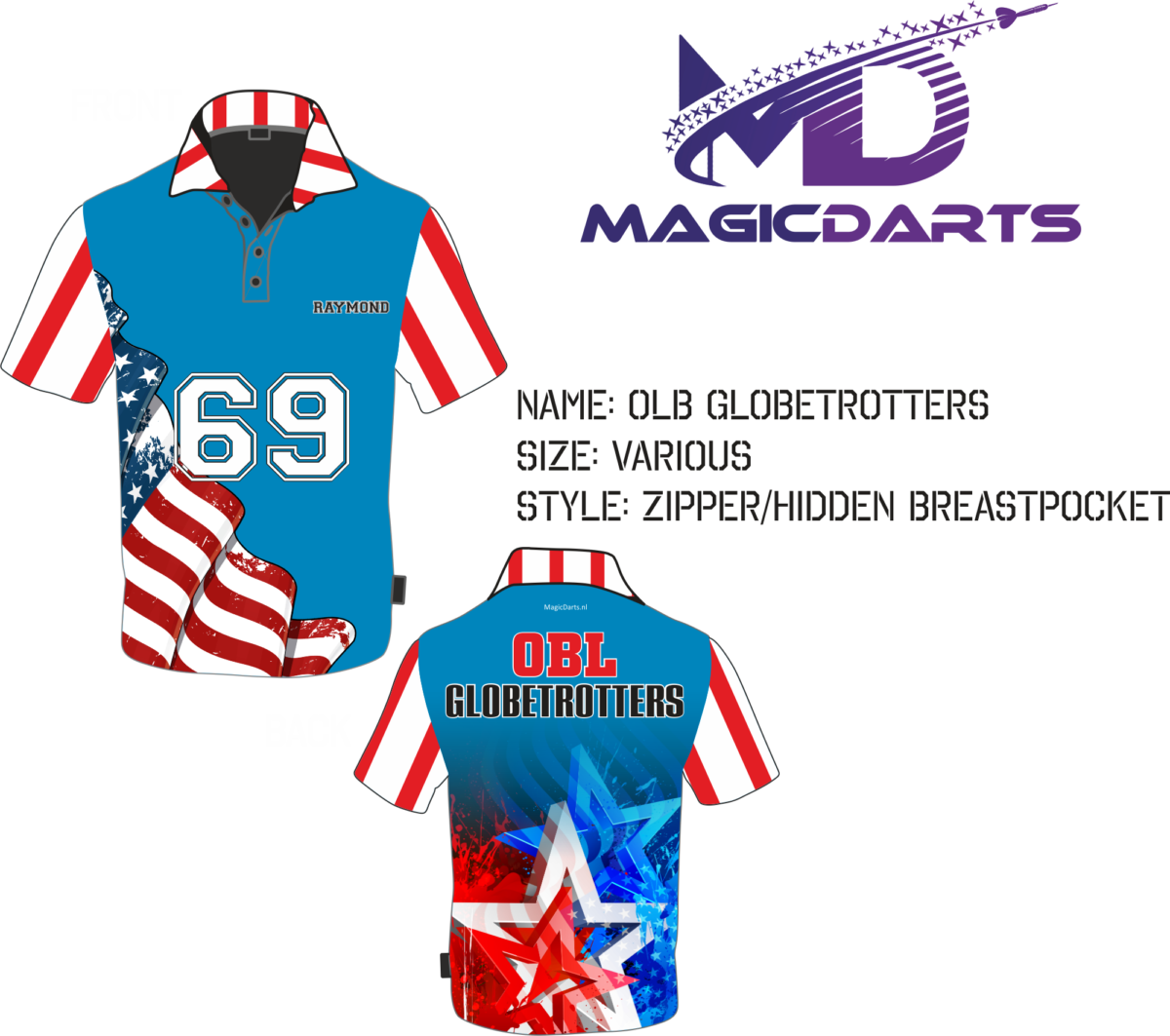 Eigen ontwerp dart shirt