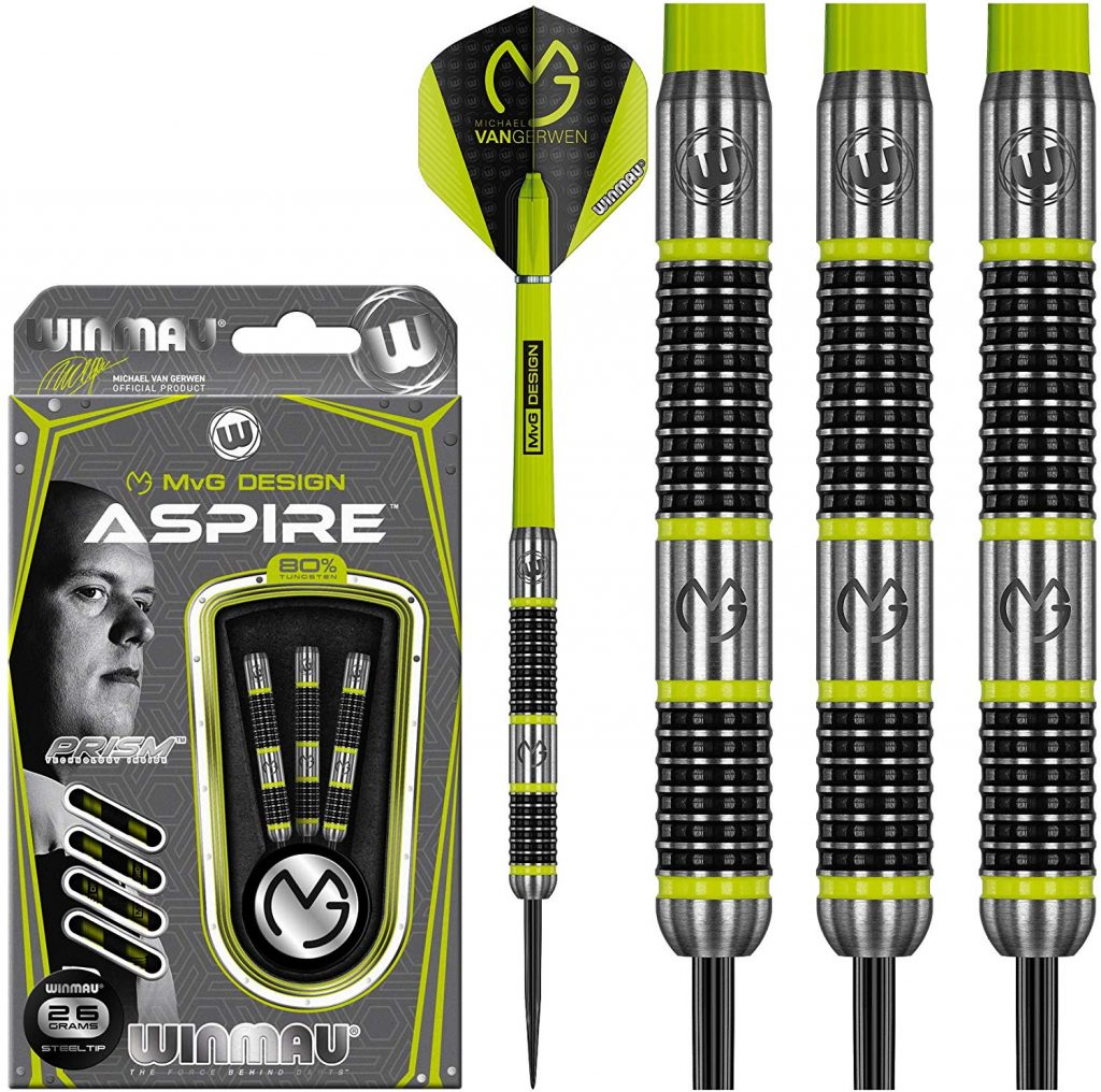 Set Freccette WINMAU Michael Van Gerwen - Con Bersaglio, Cabinet, Freccette E Accessori Completi - Foto 2