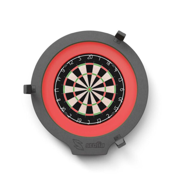 Scolia Home met Spark lichtring is een lichtgewicht automatisch darts scoresysteem zonder abonnement. Met LED-verlichting, online spelen en training.