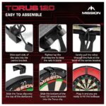 Mission Torus 120 Dartbordverlichting – Bright White LED – Zwart - Afbeelding 3