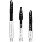 Mission Sabre Shafts - Polycarbonate Dart Stems - Clear - Black Top