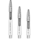 Mission Sabre Shafts - Polycarbonate Dart Stems - Clear - Silver Top