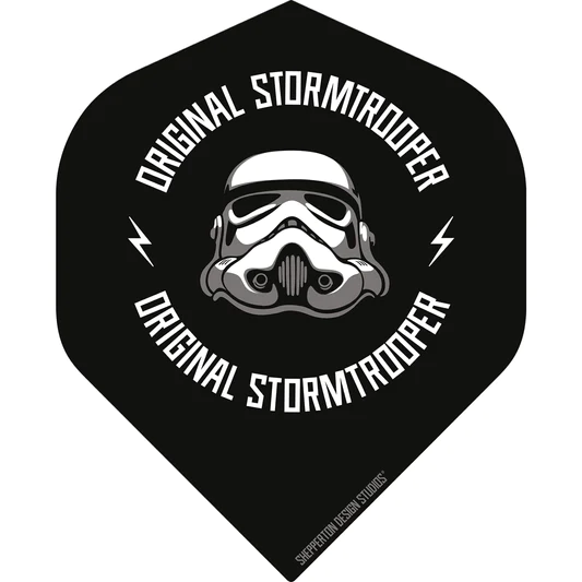 Original StormTrooper Dart Flights - Official Licensed - No2 - Std - Storm Trooper - Logo on Black star wars